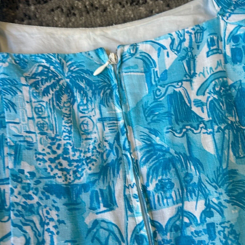 LILY PULITZER Kylanne Amalfi Blue Sunny State Of Mind Mini Dress With Cut Outs - Picture 5 of 15